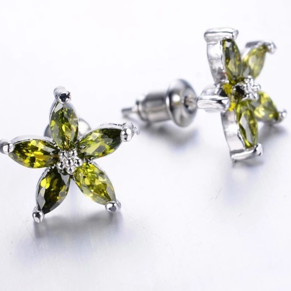 Sterling Silver Stud Earrings - Picture 2 of 2